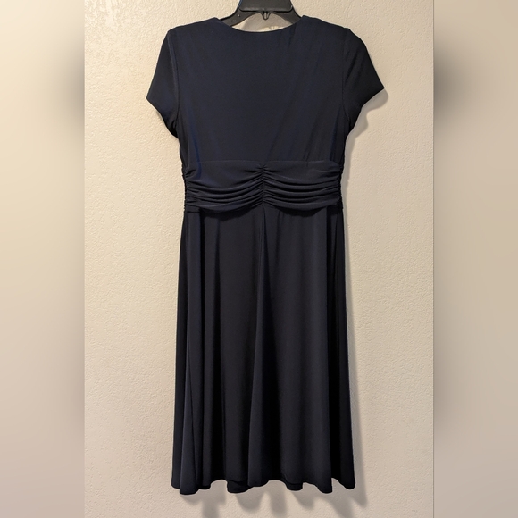 R&M Richards Midnight Blue Asymmetrical Dress with Jewel Detail - Picture 2 of 6